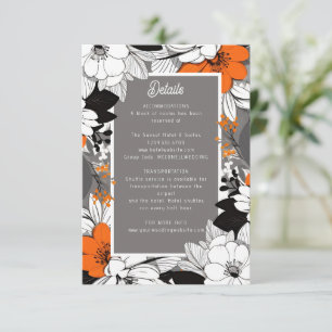 Cartons Réponse mariage moderne lineart floral détails