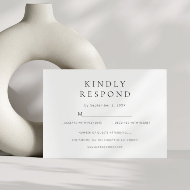 Cartons Réponse Mariage moderne minimaliste chic (PENELOPE | RSVP CARD)