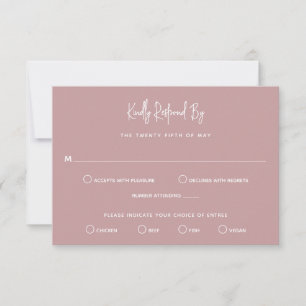 Cartons Réponse Mariage moderne minimaliste rose