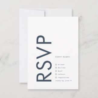 Cartons Réponse Mariage Monogramme bleu marine ultra moderne Bold