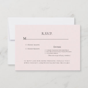 Cartons Réponse Mariage Monogramme Champagne Rose