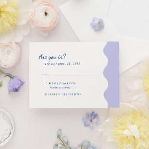 Cartons Réponse Mariage Monogramme de la saint  de la lavande bleu