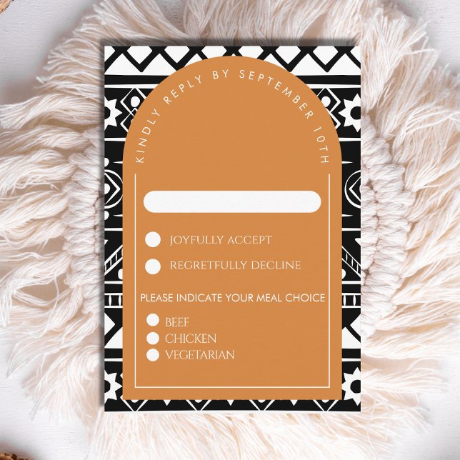 Cartons Réponse Mariage Motif Boho moderne Arch Burnt Orange (Créateur téléchargé)
