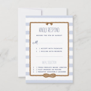 Cartons Réponse Mariage Nautical Blue & White Watercolor