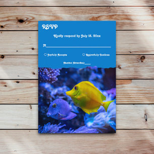 Cartons Réponse Mariage nautique de la marine Blue sous-marine