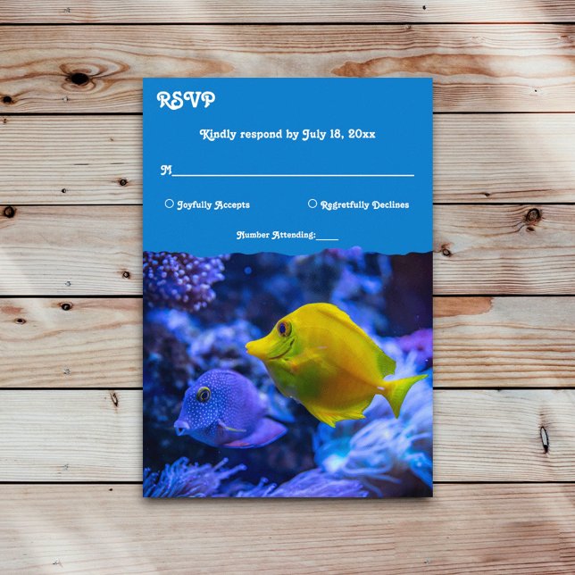 Cartons Réponse Mariage nautique de la marine Blue sous-marine (Créateur téléchargé)