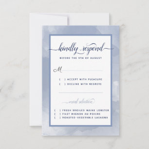 Cartons Réponse Mariage #Nautique Marine Bleu Acier Aquarelle Evén
