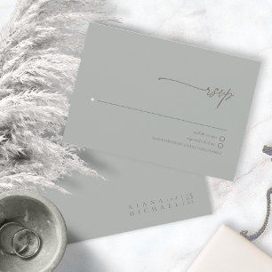 Cartons Réponse Mariage neutre chic Sage Grey ID1020
