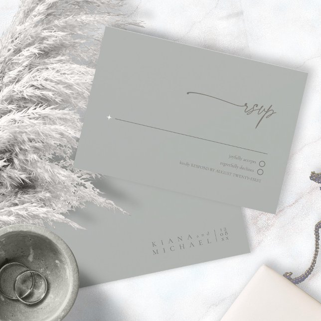 Cartons Réponse Mariage neutre chic Sage Grey ID1020 (Créateur téléchargé)