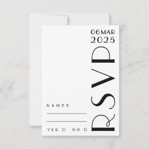 Cartons Réponse Mariage noir Art déco
