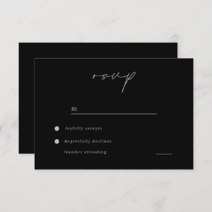Cartons Réponse Mariage noir minimaliste moderne