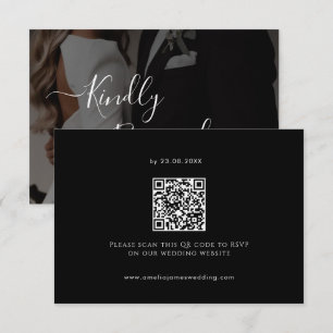 Cartons Réponse Mariage noir minimaliste moderne