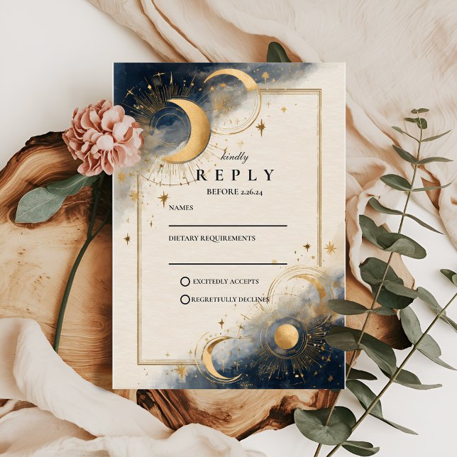 Cartons Réponse Mariage Nuit Cosmique (Créateur téléchargé)