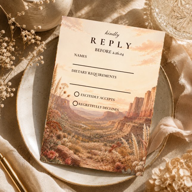 Cartons Réponse Mariage occidental d'automne élégant (Créateur téléchargé)
