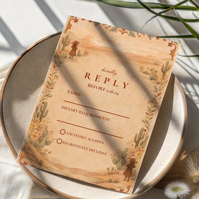 Cartons Réponse Mariage occidental désert terracotta (Créateur téléchargé)