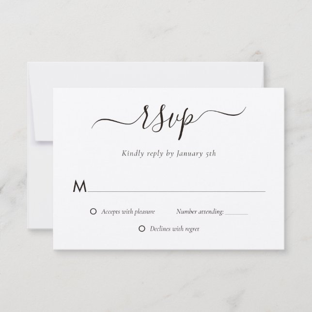 Cartons Réponse Mariage papier Kraft moderne (Devant)