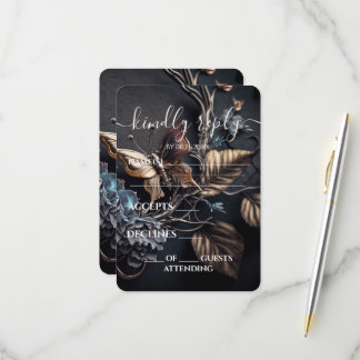 Cartons Réponse Mariage Papillon Métallique Steampunk Personnalisé