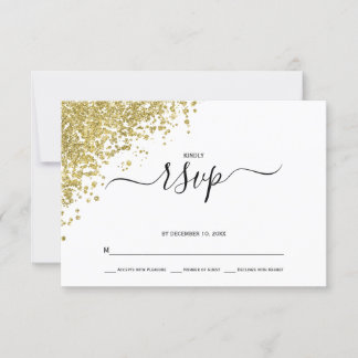 Cartons Réponse Mariage Parties scintillant or