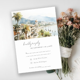 Cartons Réponse Mariage Paysage Aquarelle Santa Marta Colombie
