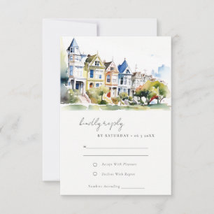 Cartons Réponse Mariage Paysage San Francisco Painted Ladies