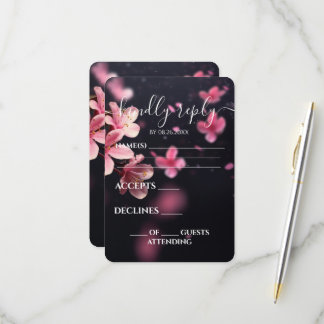 Cartons Réponse Mariage personnalisé aux fleurs de cerisier