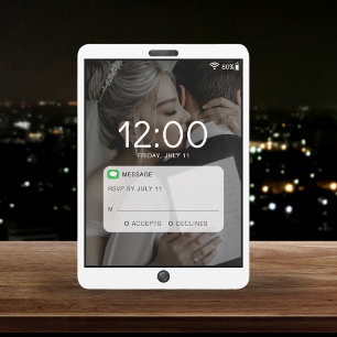 Cartons Réponse Mariage photo de l'écran de verrouillage de téléph