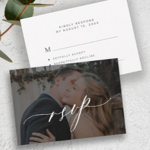 Cartons Réponse Mariage photo script de calligraphie moderne