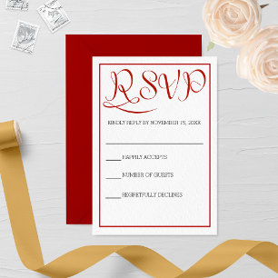 Cartons Réponse Mariage Plaid Gold et Bourgogne