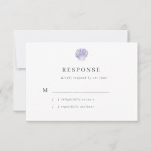 Cartons Réponse Mariage pourpre de couleur d'eau moderne