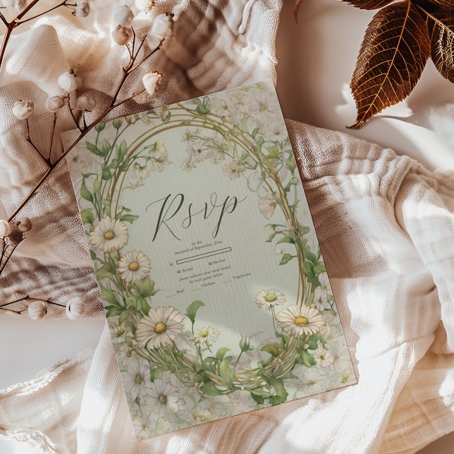 Cartons Réponse Mariage poussiéreux de Marguerite Daisy (Créateur téléchargé)