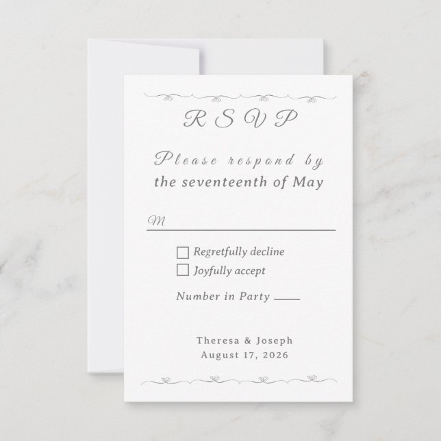 Cartons Réponse Mariage purement catholique blanc (Devant)