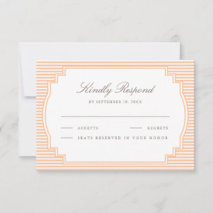 Cartons Réponse Mariage rayé orange classique