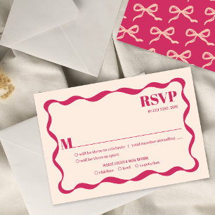 Cartons Réponse Mariage rétro Coquette Bow