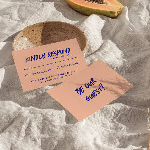 Cartons Réponse Mariage rétro moderne manuscrit brillant coloré
