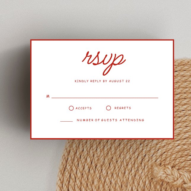 Cartons Réponse Mariage rétro rouge et blanc (Retro red and white wedding RSVP cards bring vintage charm to your celebration planning.)