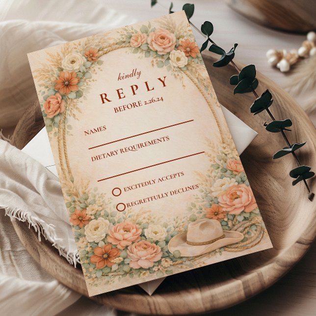 Cartons Réponse Mariage Romance Ranch de l'Ouest (Créateur téléchargé)