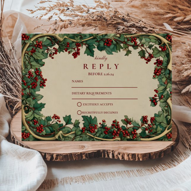 Cartons Réponse Mariage Romantique à l'Ivy Rustique (Créateur téléchargé)