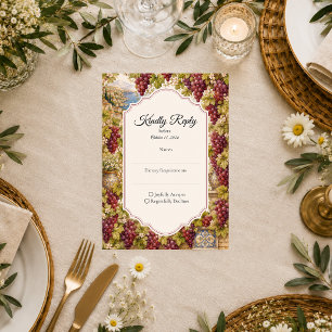 Cartons Réponse Mariage Romantique au Vignoble