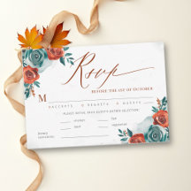 Mariage Romantique Automnal Teal Orange Repas Gras