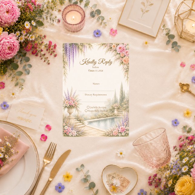 Cartons Réponse Mariage Romantique dans un Jardin (Créateur téléchargé)