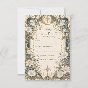 Cartons Réponse Mariage Romantique dans un Jardin Céleste