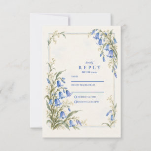 Cartons Réponse Mariage romantique dans un jardin de jacinthes ble