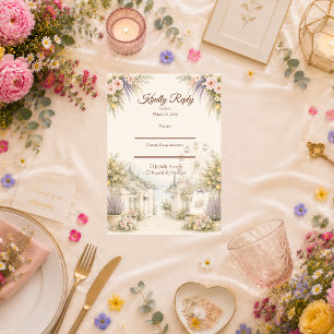 Cartons Réponse Mariage romantique de jardin côtier