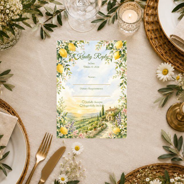 Cartons Réponse Mariage romantique toscan (Créateur téléchargé)