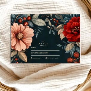 Cartons Réponse Mariage Romantique Victorien Sombre