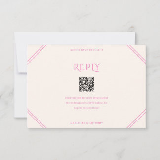 Cartons Réponse Mariage rose diamant