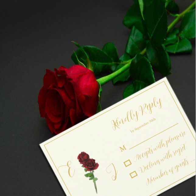 Cartons Réponse Mariage Rose d'or ivoire (Créateur téléchargé)
