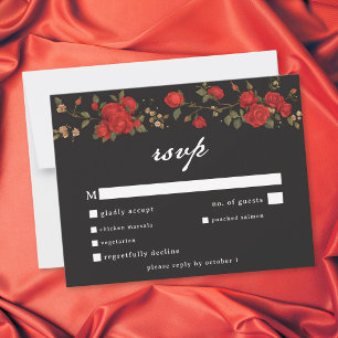 Cartons Réponse Mariage Rose Rouge Gothique Jusqu'à Ce Que La Mort