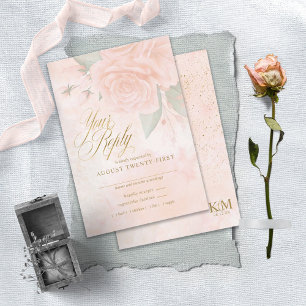 Cartons Réponse Mariage Rose souple ID828