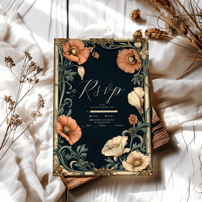 Cartons Réponse Mariage royal victorien Mariage floral Whimsical (Créateur téléchargé)